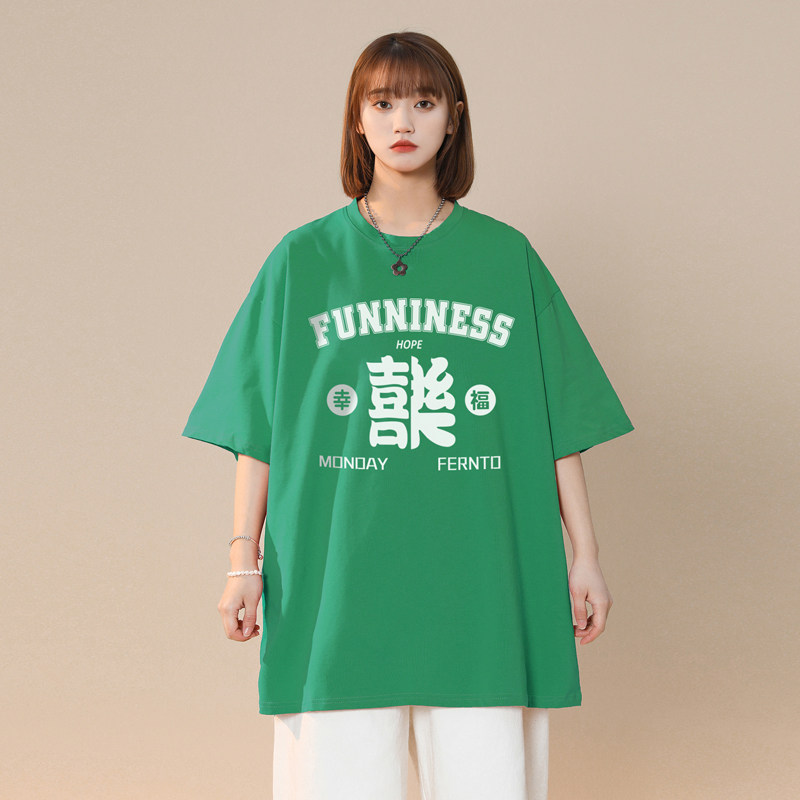 A334-TX02-252024新款夏季200G全棉高品质圆领字母印花T,女装T恤,电商B339(原A334）