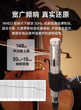 Alctron/爱克创RM821/822专业录音室舞台无源铝带话筒直播K麦克风