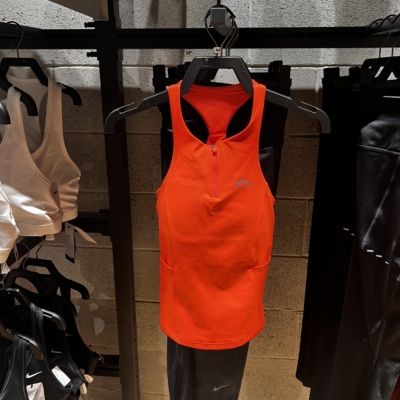 Nike/耐克女子新款训练健身透气修身半拉链运动背心HF5407-633