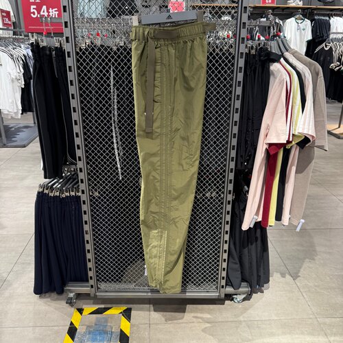Adidas阿迪达斯三叶草男三条杠刺绣logo梭织透气直筒长裤KY2880