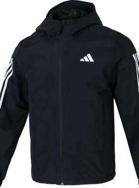 Adidas阿迪达斯夹克男防风运动网眼内衬连帽外套JD1043