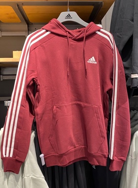 Adidas阿迪达斯卫衣男加绒保暖针织透气运动连帽休闲套头衫JG5949