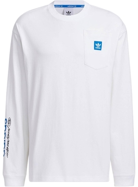 阿迪达斯2024秋季三叶草新男生长袖T恤运动休闲透气JC6834JC6833