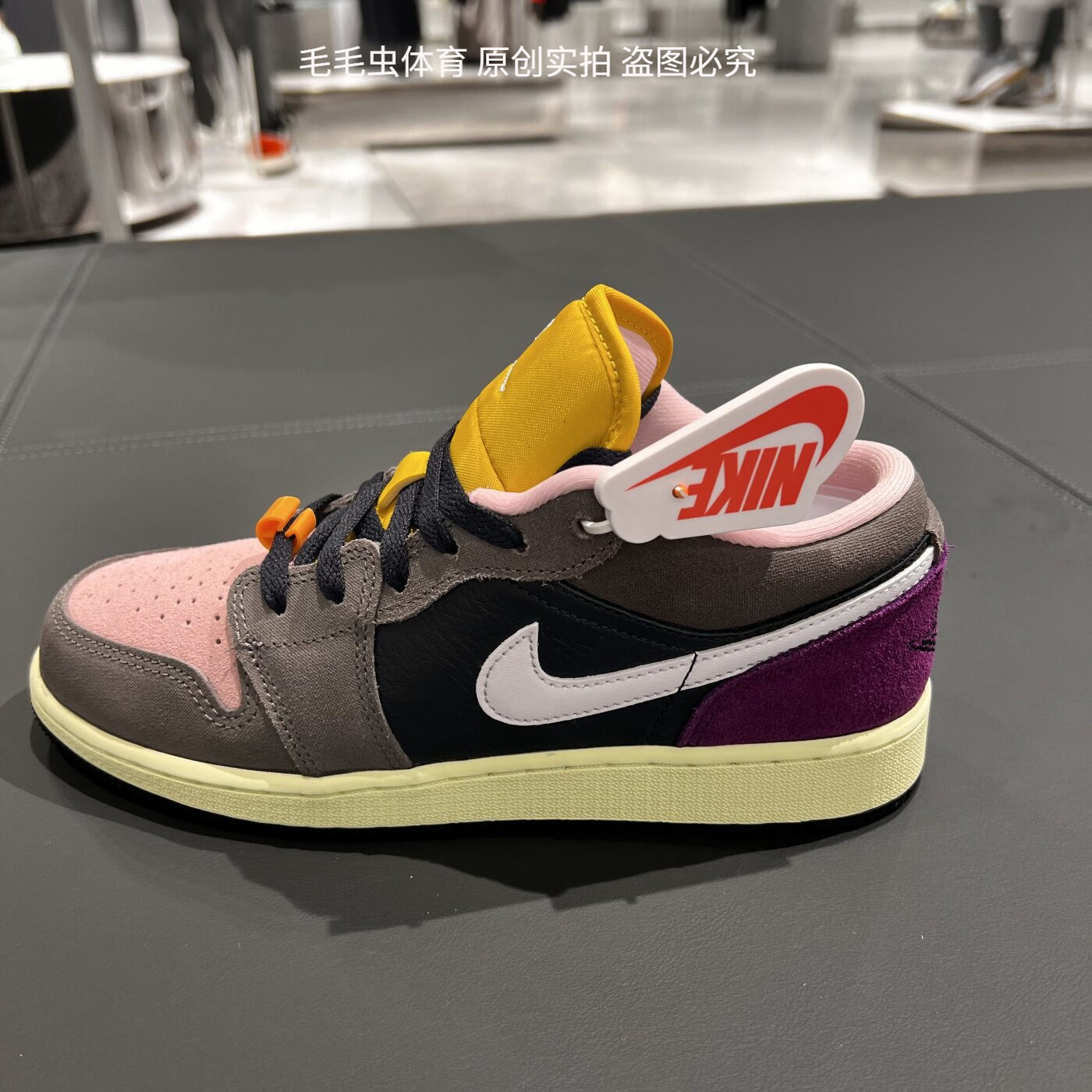Nike耐克Air Jordan 1 Low灰粉紫男女百搭运动篮球鞋 HQ2021-005