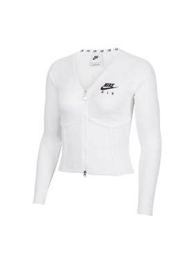NIKE耐克女透气休闲拉链紧身长袖T恤鱼骨上衣FD2377-100