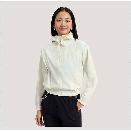 adidas阿迪达斯凉感早春连帽薄外套女短款轻感时尚梭织夹克KH2713