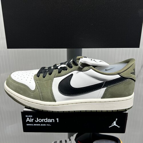 NIKE耐克Air Jordan 1 Low AJ1橄榄绿低帮篮球鞋男鞋HQ6998-200