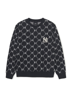 MLB男女情侣复古老花圆领卫衣运动休闲时尚3AMTM0141