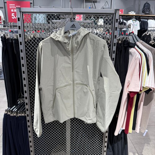 Adidas阿迪达斯外套男子夏季新款防风休闲运动防晒连帽夹克JW3631