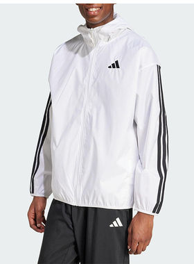 Adidas阿迪达斯2025春季新款男士新款时尚梭织三条纹外套JF3682