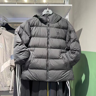 Adidas阿迪达斯三叶草棉服男25冬款运动外套防风保暖面包服JX4123