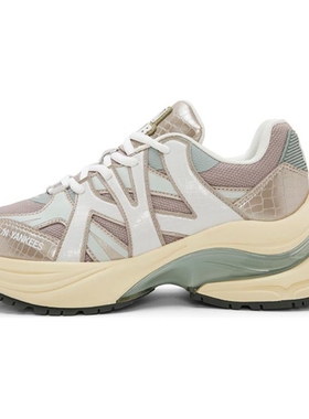 24新款MLB情侣老爹鞋男女NY网面厚底增高跑鞋休闲运动鞋3ARNPDL4N