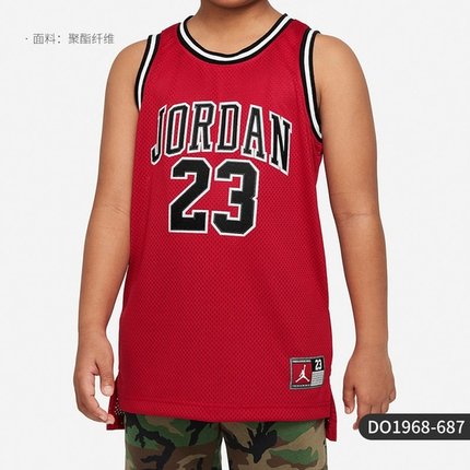 NIKE耐克童装T恤夏季JORDAN男女大童休闲运动针织背心DO1968-687