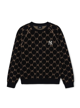 MLB秋季男女情侣圆领老花套头运动卫衣时尚3AMTM0144