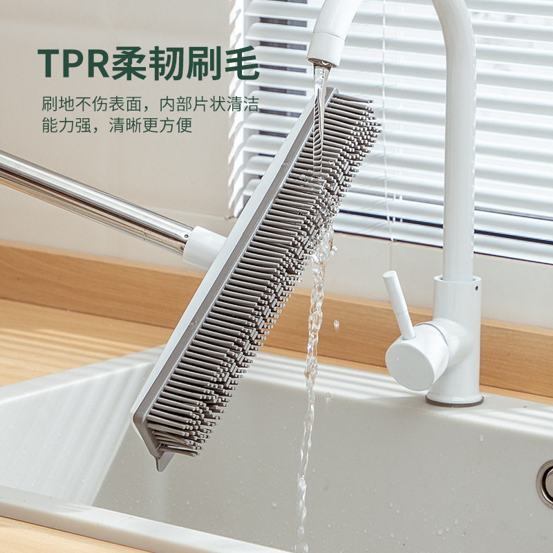 家用卫生间扫把可伸缩长柄干湿两用地板硅胶扫水地刷加厚清洁地刮