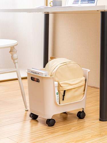 书包置物架桌下工位滑轮小推车办