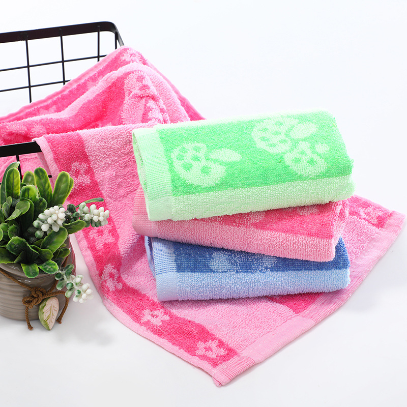 80提花蘑菇毛巾劳保全棉毛巾公司饭店卫生保洁抹布擦手巾幼儿园