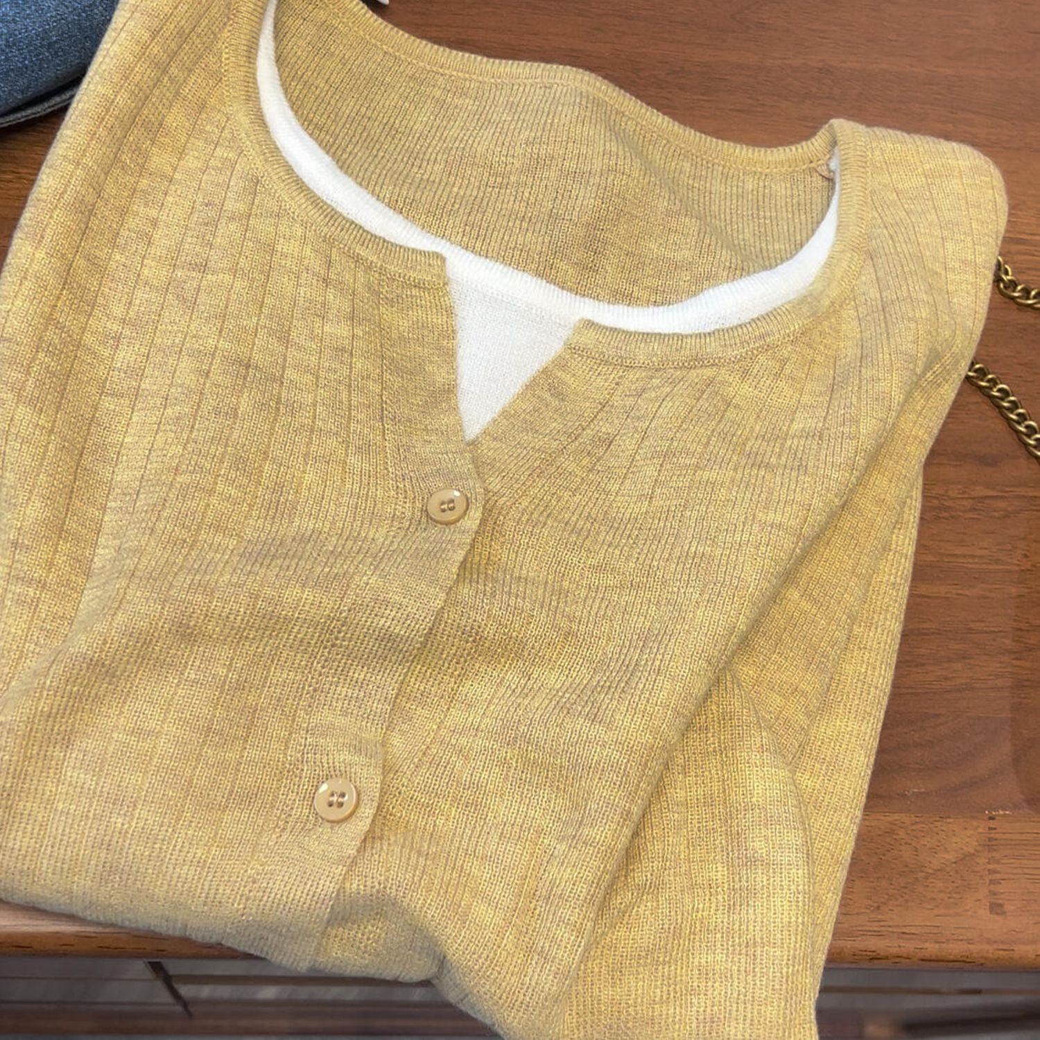 超好看日光黄针织衫女2025春秋季