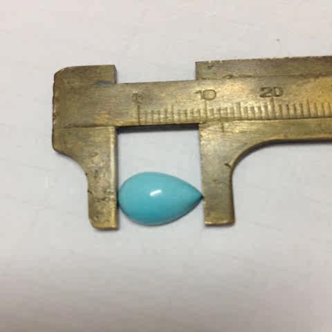 纯天然水滴裸石美国睡美人松石10X12梨形