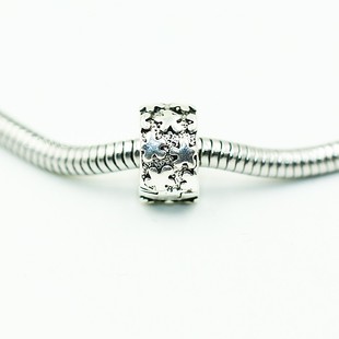 DIY饰品配件 合金藏银古银雪花定位扣 手链防滑国定卡扣珠子