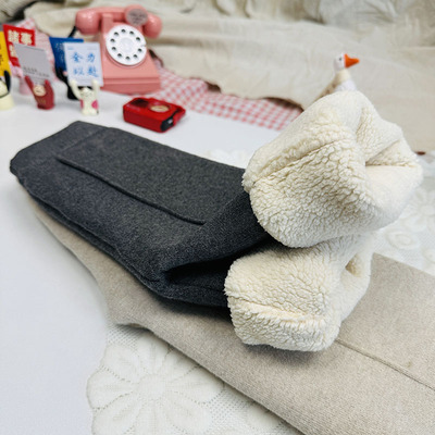 秋冬女针织阔腿裤加厚毛线九分