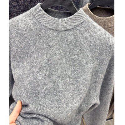 雪豹羊绒衫男100纯羊绒加厚毛衣