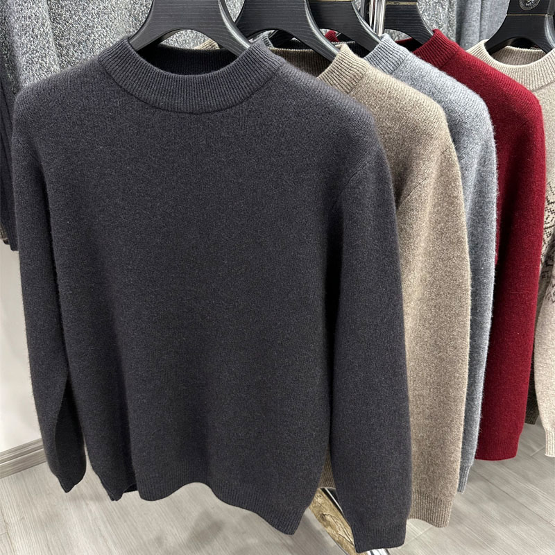 雪豹羊绒衫男士2025新款雪马毛衣