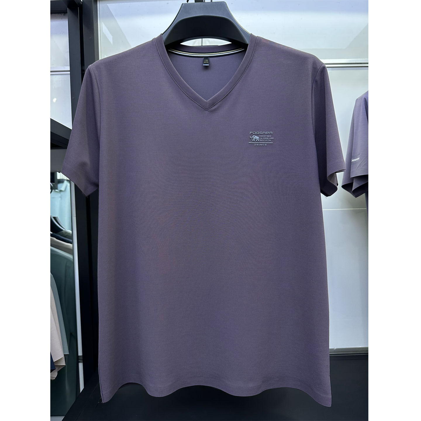 雪豹高端品牌男士短袖t恤夏季新款上衣中老年男装爸爸T恤v领衬衣