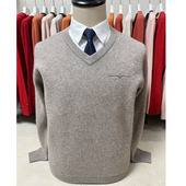 冬季 雪豹v领羊绒衫 上衣 中老年爸爸羊毛衫 男款 男士 毛衣加厚针织衫