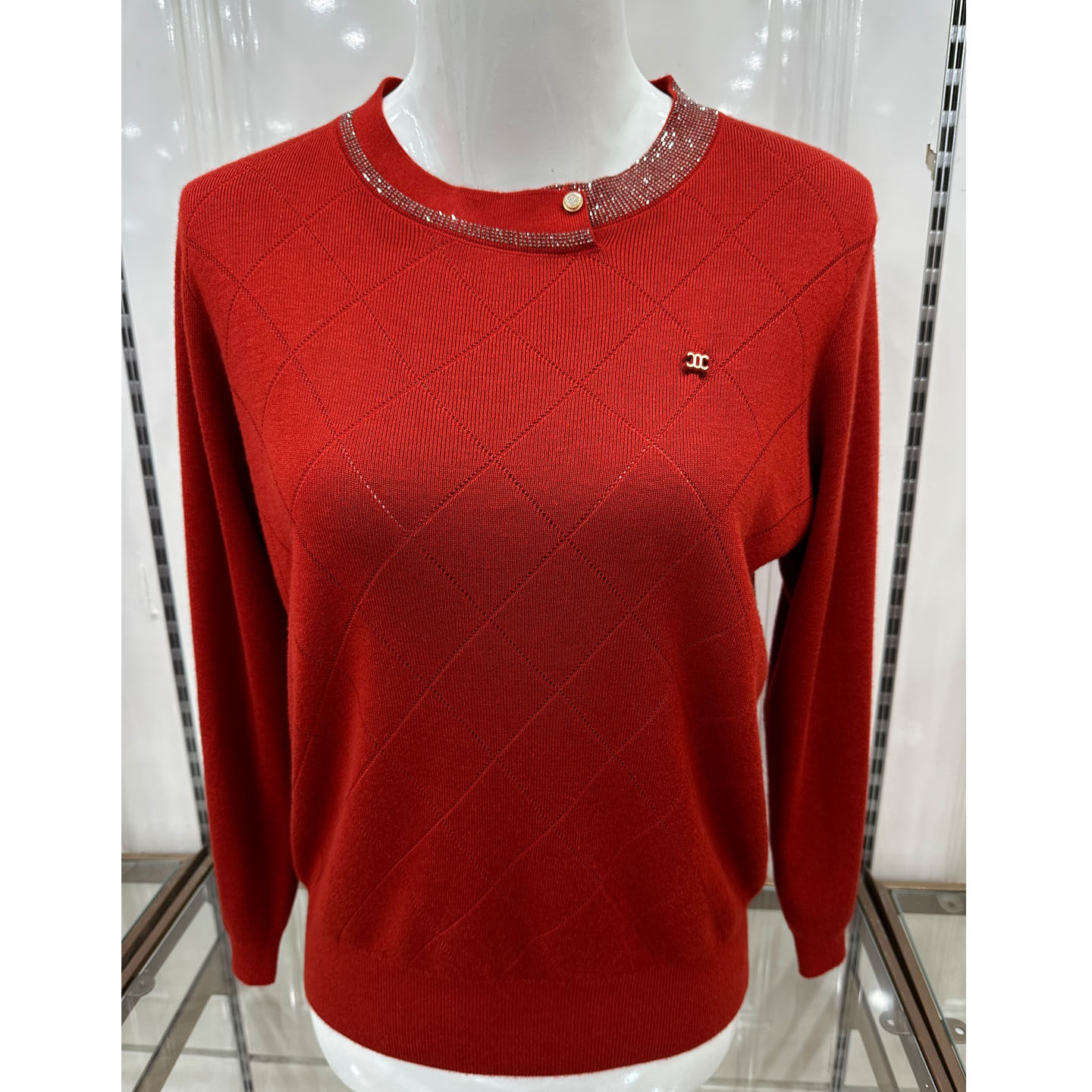 中老年妈妈洋气小衫圆领t恤衫春装2026新款雪豹中老年女打底上衣