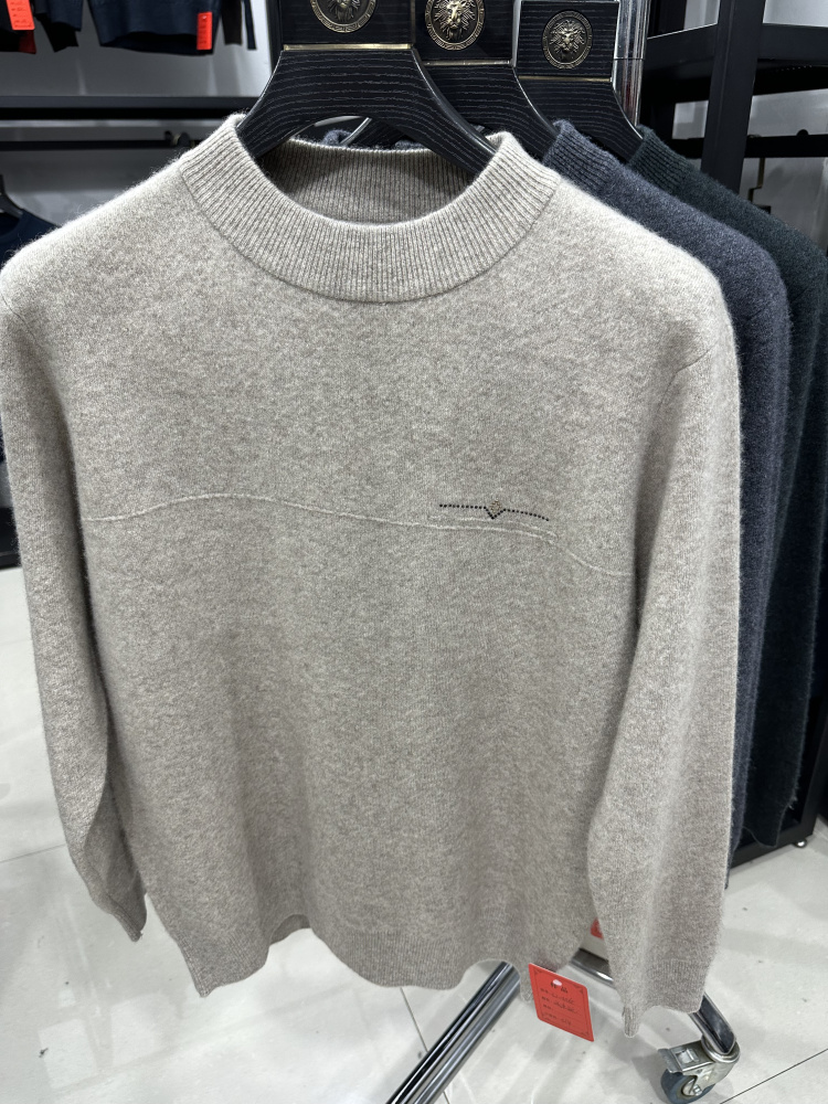 雪豹男羊绒衫羊毛衫爸爸加厚毛衣