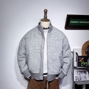 2025羊毛冬新款 90白鹅绒宽松立领夹克羽绒服外套拉链上衣潮牌 男士