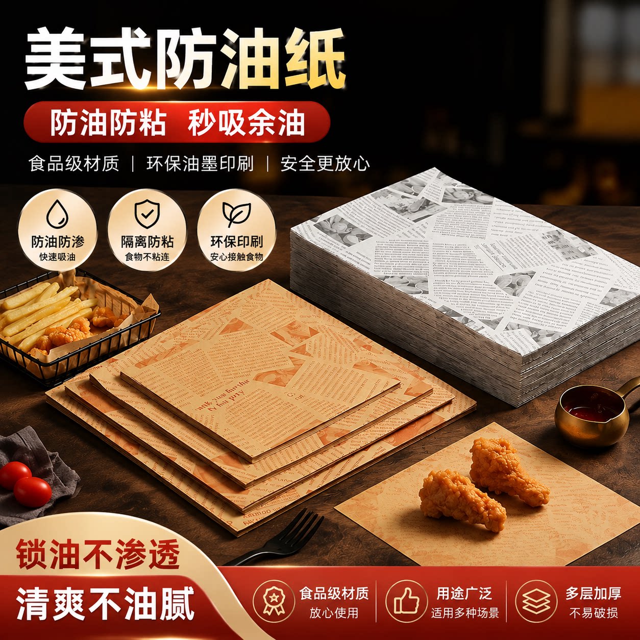 垫盘子的吸油纸防油纸烧烤垫盘纸商用吸油纸专用隔油纸食品级油纸图片
