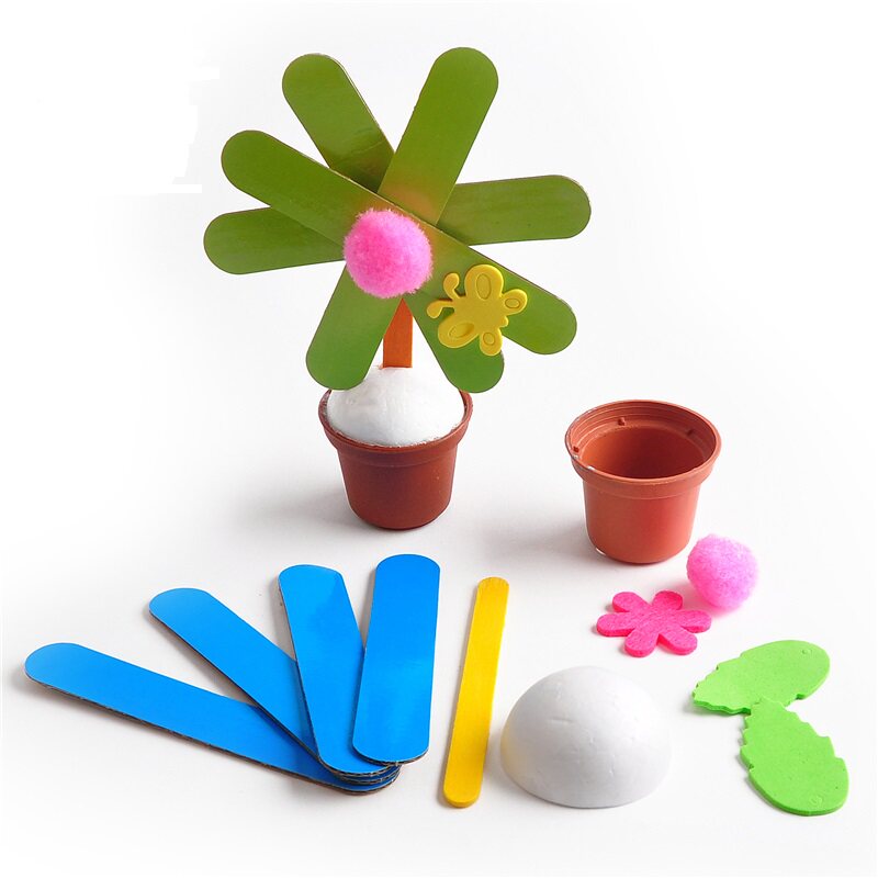 엄마를 위한 어버이날 선물 수제 DIY 작은 나무 꽃 화분 유치원 어린이들의 창의적인 생산 재료 패키지