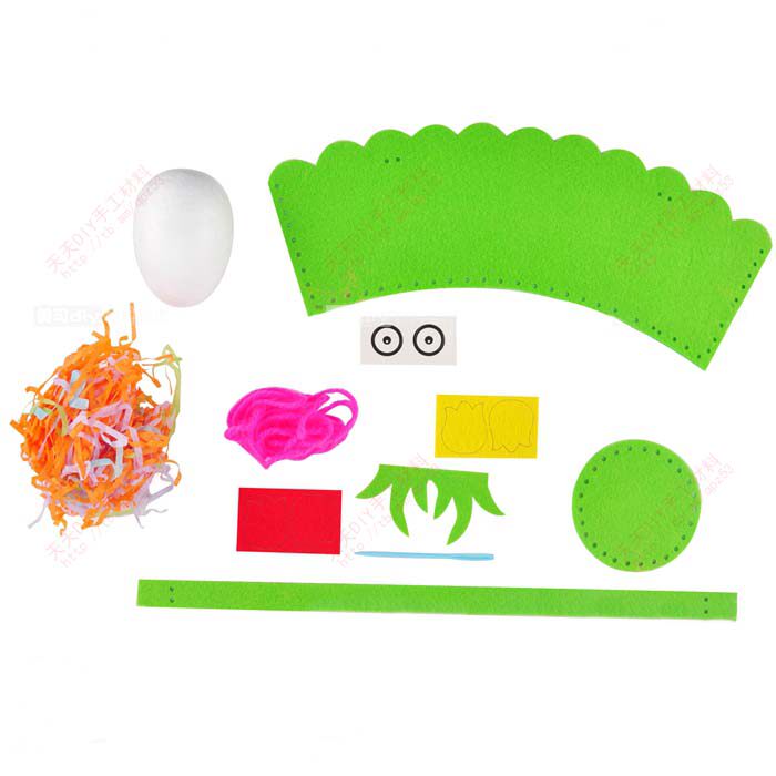 부활절 어린이 수제 DIY 부직포 꽃 바구니 부활절 달걀 토끼 바구니 유치원 재료 패키지 생산