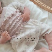 韩国进口peekaboo短袖 夏款 和尚衣裤 子网眼透气无骨新生儿碎花套装