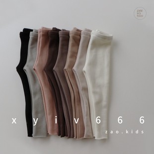 peekaboo韩国儿童秋冬加绒弹力休闲打底裤