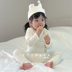 韩国进口PEEKABOO婴儿纯棉软糯打底爬服25新款春秋家居服睡衣套装