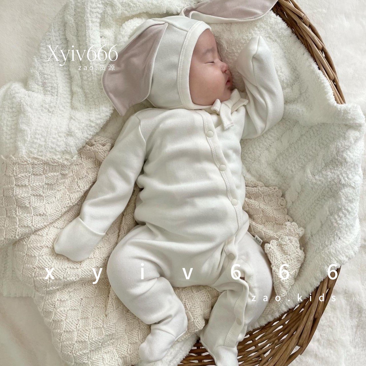 韩国新生婴儿纯棉连体哈衣初生宝宝斜襟包脚爬服PEEKABOO和尚服