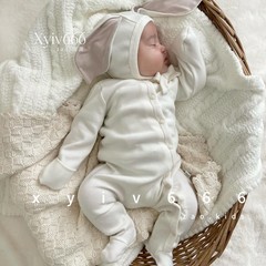 韩国新生婴儿纯棉连体哈衣初生宝宝斜襟包脚爬服PEEKABOO和尚服