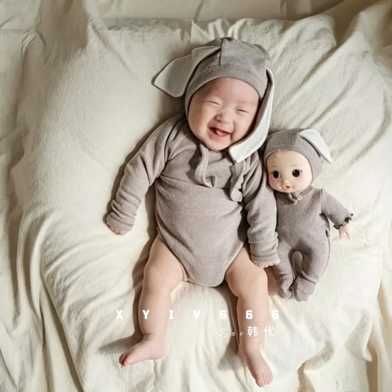 韩国进口婴幼童装PEEKABOO家居服套装春秋冬纯棉舒服睡衣爬服套装