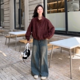 休闲风立领秋季薄款短款短外套大衣秋冬宽松秋装针织春秋小个子，女装短外套，浙宝108
