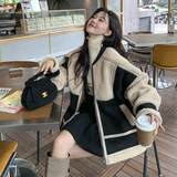 6179羊羔毛拼接外套P180K268，女装毛呢外套，浙宝108