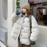 1107新现货拼接毛呢90白鸭绒羽绒外套P295K438，女装羽绒服，浙宝108