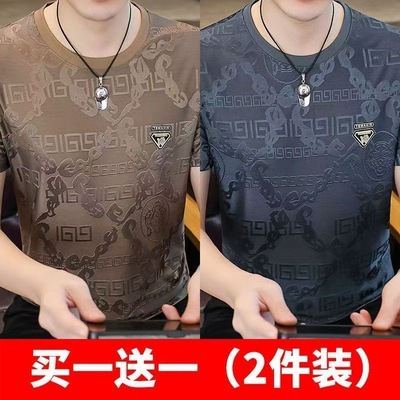 短袖t恤冰丝透气薄款圆领半袖