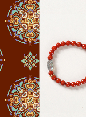 天然南红月光石貔貅手串新中式