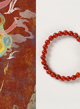 南红沙弗莱新中式貔貅手串天然