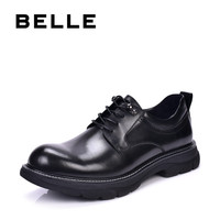 Belle/百丽男鞋牛皮厚底防滑韩版英伦商务休闲皮鞋真皮大头皮鞋潮