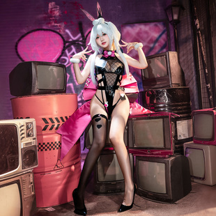SENMHS 交错战线cos纳格陵套装摄影演出服性感兔女郎漫展制服开档