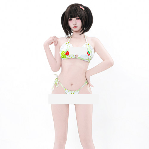 SENMHS手工拼接碎花比基尼甜美